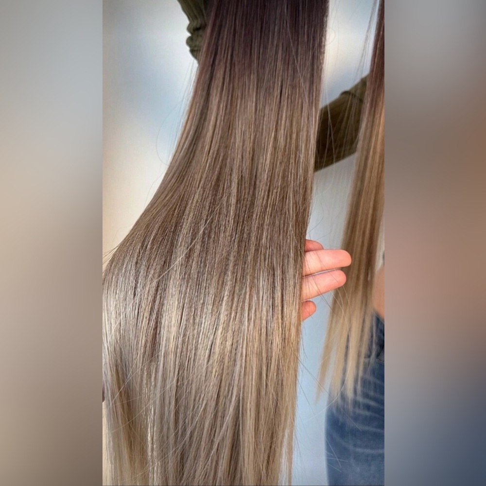 Balayage Wrap-Around Ponytail – Ombre Brown to Ash Blonde 32 “Extension - Picture 4 of 15
